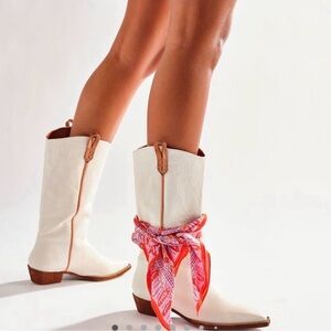 Free People Tall Montage Boot White 6 36.5